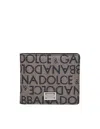 Dolce & Gabbana Jacquard Logo Wallet In Brown / Black
