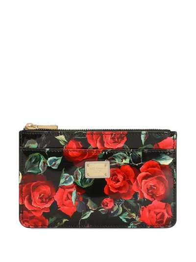 Dolce & Gabbana Floral Print Wallet Front Pocket In Multicolour