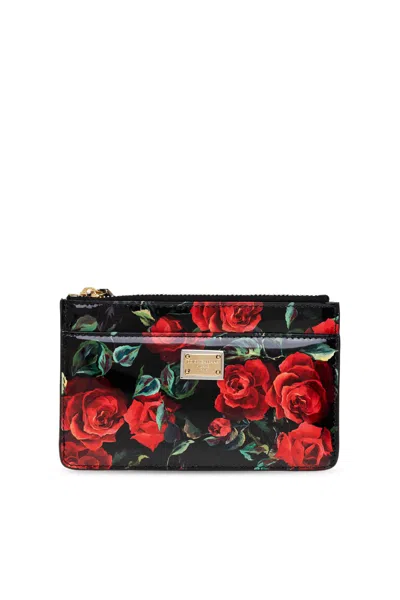 Dolce & Gabbana Wallet With Floral Motif In Pink