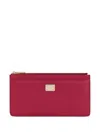 Dolce & Gabbana Large Cardholder In Dauphine Leather In Pink & Purple