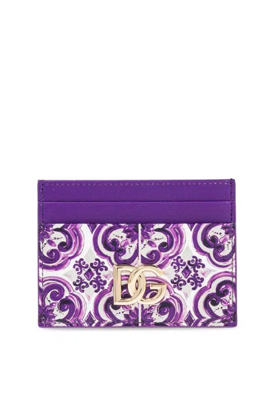 Dolce & Gabbana Wallet With Majolica Print In Purple
