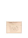 Dolce & Gabbana Embossed-logo Metallic-effect Wallet In Grey