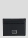 Dolce & Gabbana Black Textured Calf Leather Bi-fold Wallet