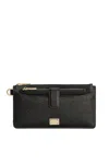 Dolce & Gabbana Leather Cardholder With Textured Finish And Gold-tone Hardware