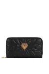 Dolce & Gabbana Quilted Heart Wallets Gold-tone Hardware