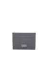 Dolce & Gabbana Logo Plate Leather Cardholder In Gray