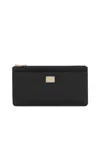 Dolce & Gabbana Women Large Calfskin Card Holder With Branded Plate In Black