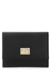 Dolce & Gabbana Black Leather Bifold Wallet With Logo Plate In 80999