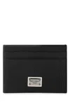 Dolce & Gabbana Black Textured Calf Leather Bi-fold Wallet In 80999