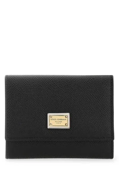 Dolce & Gabbana Black Leather Wallet In 80999