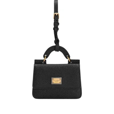 Dolce & Gabbana Dauphineprinted Calfskin Card Holder In Black