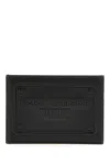 Dolce & Gabbana Small Zip-around Wallet In Calfskin With Raised Logo In Black