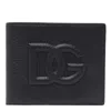 Dolce & Gabbana Small Zip-around Wallet In Calfskin With Raised Logo In Black