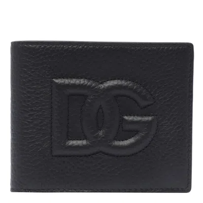 Dolce & Gabbana Black Dg Logo Wallet With Tone-on-tone Logo