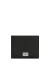 Dolce & Gabbana Black Textured Calf Leather Bi-fold Wallet In Black