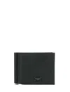 Dolce & Gabbana Small Zip-around Wallet In Calfskin With Raised Logo In Black