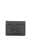 Dolce & Gabbana Small Zip-around Wallet In Calfskin With Raised Logo In Black