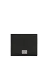 Dolce & Gabbana Black Textured Calf Leather Bi-fold Wallet In Black
