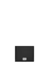 Dolce & Gabbana Black Textured Calf Leather Bi-fold Wallet In Black