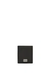 Dolce & Gabbana Black Textured Calf Leather Bi-fold Wallet In Black