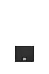 Dolce & Gabbana Black Textured Calf Leather Bi-fold Wallet In Black