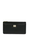 Dolce & Gabbana Dolce&gabbana Black Dauphine Leather Zipped Card Holder In Black