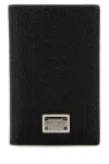 Dolce & Gabbana Black Leather Card Holder In Black
