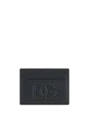 Dolce & Gabbana Small Zip-around Wallet In Calfskin With Raised Logo In Black