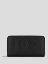 Dolce & Gabbana Calfskin Zip-around Wallet With Dg Logo In Black