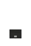 Dolce & Gabbana Black Dauphine Calfskin Card Holder In Black