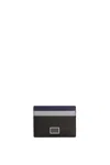 Dolce & Gabbana Dolce&gabbana Men Dauphine Cards Holder With Logo Plaque In Black/night Blue