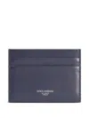 Dolce & Gabbana Compact Leather Wallet With Blue Hue In Blue