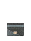 Dolce & Gabbana Logo-plaque Patchwork Card Holder In Blue