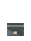 Dolce & Gabbana Logo-plaque Patchwork Card Holder In Blue