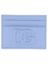 Dolce & Gabbana Calf Leather Cardholder With Logo In Carta Da Zucchero