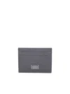 Dolce & Gabbana Logo Plate Leather Cardholder In Grey