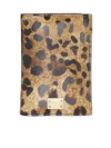 Dolce & Gabbana Leopard-print Crespo Passport Holder With Branded Plate In Leo