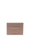 Dolce & Gabbana Card Holder With Embossed Dg Logo In Powder