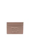 Dolce & Gabbana Card Holder With Embossed Dg Logo In Powder