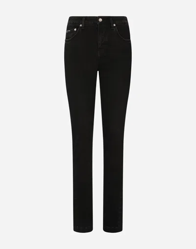 DOLCE & GABBANA WASHED DENIM GIRLY JEANS