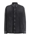 Dolce & Gabbana Denim Texture Long Sleeves Point Collar Shirt In Black