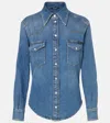 Dolce & Gabbana Used-effect Cotton Denim Shirt In Blue