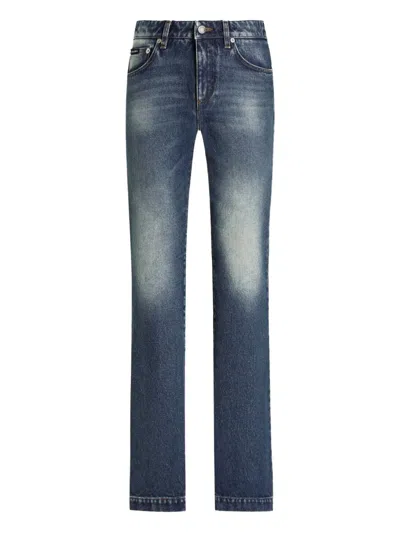 Dolce & Gabbana Washed Jeans In Blue