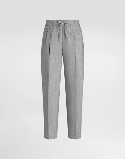 Dolce & Gabbana Washed Linen Canvas Jogging Trousers