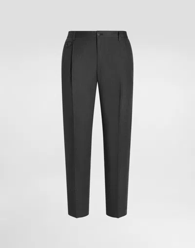 DOLCE & GABBANA WASHED LINEN CANVAS TROUSERS