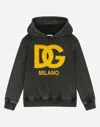 Dolce & Gabbana Logo-embroidered Washed Hoodie In Black