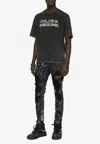 Dolce & Gabbana Washed Short-sleeved T-shirt With Studs In Gray