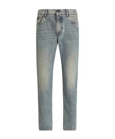 DOLCE & GABBANA DOLCE  GABBANA LOGO PLAQUE STRAIGHT LEG JEANS