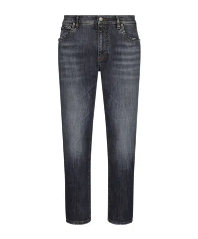DOLCE & GABBANA DOLCE  GABBANA LOGO EMBROIDERED JEANS