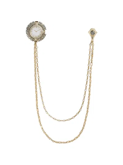 Dolce & Gabbana Watch Brooch With Rhinestones In Gold